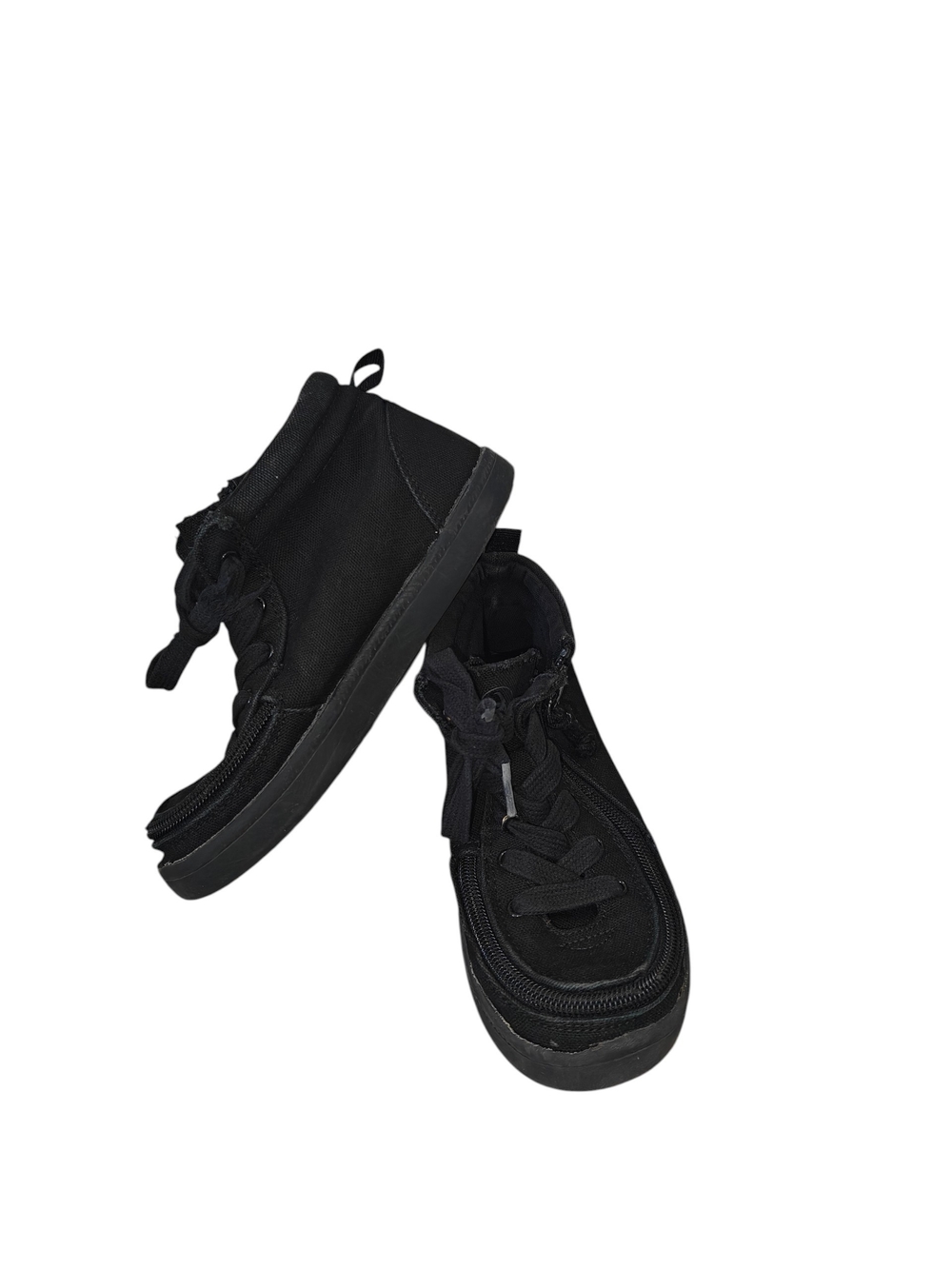 Billy Footwear Black Canvas High-top adaptive sneakers 1Y